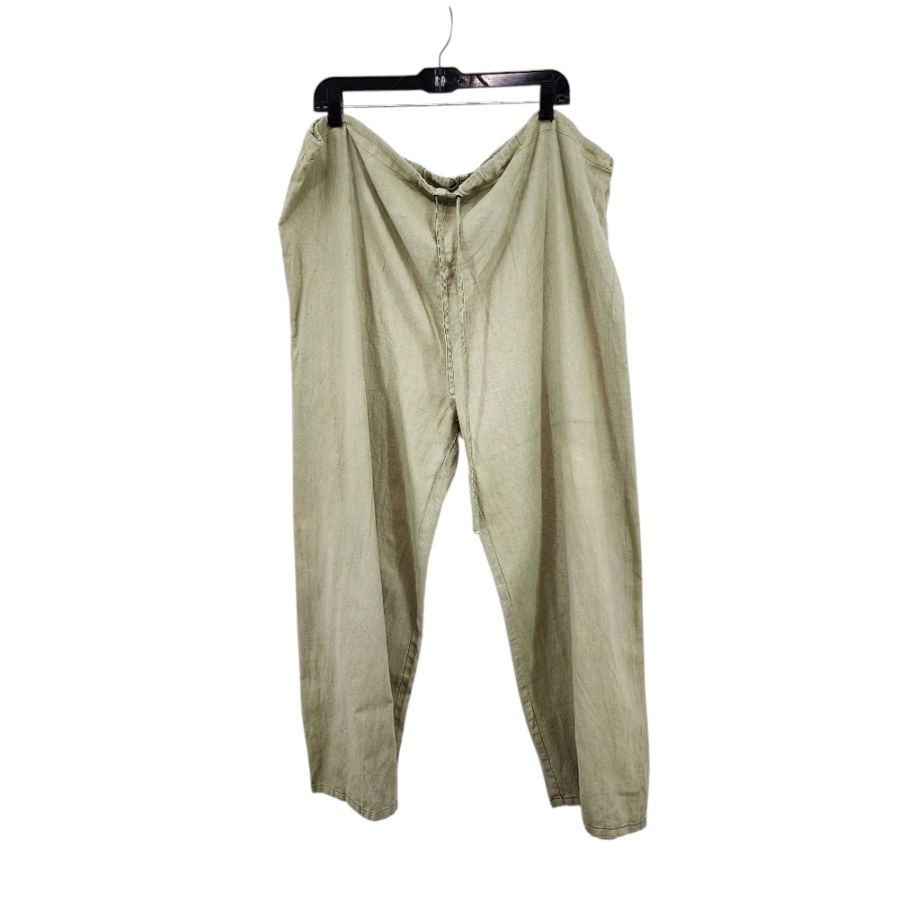 Cynthia Ashby Women's Vintage 100% Linen Straight Leg Lagenlook Pants - XL
